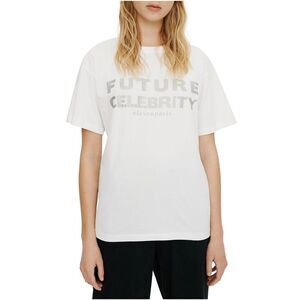 Elevenparis Womens Future Celebrity Graphic T-Shirt, whitesilver, L
